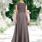 Alma A-Line Scoop Neck Floor-Length Chiffon Lace Mother of the Bride Dress With Beading DL126P0014761