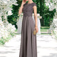 Alma A-Line Scoop Neck Floor-Length Chiffon Lace Mother of the Bride Dress With Beading DL126P0014761