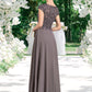 Alma A-Line Scoop Neck Floor-Length Chiffon Lace Mother of the Bride Dress With Beading DL126P0014761