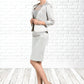 Essence Sheath/Column Scoop Neck Knee-Length Satin Lace Mother of the Bride Dress DL126P0014762