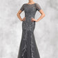 Paloma Trumpet/Mermaid Scoop Neck Floor-Length Tulle Lace Mother of the Bride Dress With Beading Sequins DL126P0014767