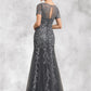 Paloma Trumpet/Mermaid Scoop Neck Floor-Length Tulle Lace Mother of the Bride Dress With Beading Sequins DL126P0014767