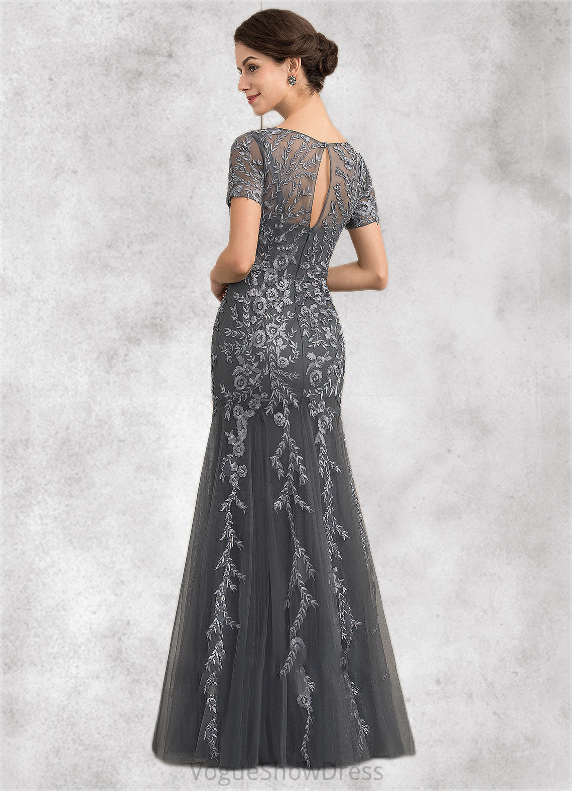 Paloma Trumpet/Mermaid Scoop Neck Floor-Length Tulle Lace Mother of the Bride Dress With Beading Sequins DL126P0014767