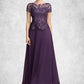 Hazel A-Line Scoop Neck Ankle-Length Chiffon Lace Mother of the Bride Dress With Sequins DL126P0014769