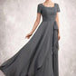 Bella A-Line Square Neckline Floor-Length Chiffon Lace Mother of the Bride Dress With Ruffle Sequins DL126P0014770