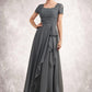 Bella A-Line Square Neckline Floor-Length Chiffon Lace Mother of the Bride Dress With Ruffle Sequins DL126P0014770