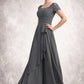 Bella A-Line Square Neckline Floor-Length Chiffon Lace Mother of the Bride Dress With Ruffle Sequins DL126P0014770