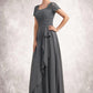 Bella A-Line Square Neckline Floor-Length Chiffon Lace Mother of the Bride Dress With Ruffle Sequins DL126P0014770