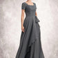 Bella A-Line Square Neckline Floor-Length Chiffon Lace Mother of the Bride Dress With Ruffle Sequins DL126P0014770