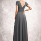 Bella A-Line Square Neckline Floor-Length Chiffon Lace Mother of the Bride Dress With Ruffle Sequins DL126P0014770