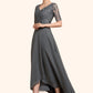 Naomi A-Line V-neck Asymmetrical Chiffon Lace Mother of the Bride Dress DL126P0014772