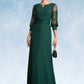 Stephany A-Line Scoop Neck Floor-Length Chiffon Lace Mother of the Bride Dress With Beading Sequins DL126P0014773