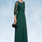 Stephany A-Line Scoop Neck Floor-Length Chiffon Lace Mother of the Bride Dress With Beading Sequins DL126P0014773