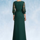 Stephany A-Line Scoop Neck Floor-Length Chiffon Lace Mother of the Bride Dress With Beading Sequins DL126P0014773