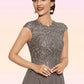 Elsa A-Line Scoop Neck Tea-Length Chiffon Lace Mother of the Bride Dress With Beading DL126P0014774