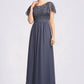 Ivy A-Line Scoop Neck Floor-Length Chiffon Lace Mother of the Bride Dress With Sequins DL126P0014775