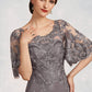 Sidney A-Line Scoop Neck Floor-Length Chiffon Lace Mother of the Bride Dress With Sequins DL126P0014776