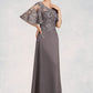 Sidney A-Line Scoop Neck Floor-Length Chiffon Lace Mother of the Bride Dress With Sequins DL126P0014776