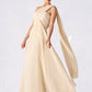 Brooklynn Empire One-Shoulder Floor-Length Chiffon Mother of the Bride Dress With Ruffle DL126P0014777