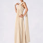 Brooklynn Empire One-Shoulder Floor-Length Chiffon Mother of the Bride Dress With Ruffle DL126P0014777