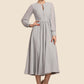 Crystal A-Line Scoop Neck Tea-Length Chiffon Mother of the Bride Dress With Bow(s) DL126P0014779