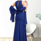 Peyton A-Line Scoop Neck Floor-Length Chiffon Mother of the Bride Dress With Beading Cascading Ruffles DL126P0014781