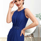 Peyton A-Line Scoop Neck Floor-Length Chiffon Mother of the Bride Dress With Beading Cascading Ruffles DL126P0014781