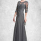 Rylee A-Line/Princess Scoop Neck Floor-Length Tulle Mother of the Bride Dress With Beading Sequins DL126P0014782