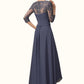 Averi A-Line Sweetheart Asymmetrical Chiffon Lace Mother of the Bride Dress With Beading Sequins DL126P0014783