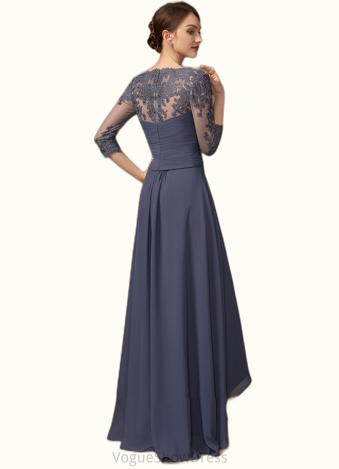 Averi A-Line Sweetheart Asymmetrical Chiffon Lace Mother of the Bride Dress With Beading Sequins DL126P0014783