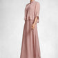 Luna A-Line V-neck Ankle-Length Chiffon Lace Mother of the Bride Dress With Beading Sequins DL126P0014784