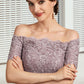 Aiyana A-Line Off-the-Shoulder Floor-Length Chiffon Lace Mother of the Bride Dress With Beading Sequins DL126P0014785