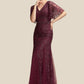 Kelsey Trumpet/Mermaid V-neck Floor-Length Tulle Lace Mother of the Bride Dress With Beading Sequins DL126P0014786