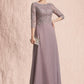 Madyson A-Line Scoop Neck Floor-Length Chiffon Lace Mother of the Bride Dress DL126P0014788