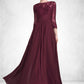 Cora A-Line Scoop Neck Floor-Length Chiffon Lace Mother of the Bride Dress With Ruffle Beading Sequins DL126P0014792