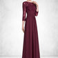 Cora A-Line Scoop Neck Floor-Length Chiffon Lace Mother of the Bride Dress With Ruffle Beading Sequins DL126P0014792