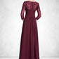 Cora A-Line Scoop Neck Floor-Length Chiffon Lace Mother of the Bride Dress With Ruffle Beading Sequins DL126P0014792