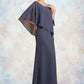 Millicent A-Line Scoop Neck Floor-Length Chiffon Mother of the Bride Dress With Beading DL126P0014793