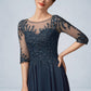 Marely A-Line Scoop Neck Floor-Length Chiffon Lace Mother of the Bride Dress With Beading Sequins DL126P0014795