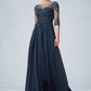 Marely A-Line Scoop Neck Floor-Length Chiffon Lace Mother of the Bride Dress With Beading Sequins DL126P0014795