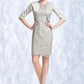 Averie Sheath/Column Scoop Neck Knee-Length Lace Mother of the Bride Dress DL126P0014802