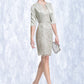 Averie Sheath/Column Scoop Neck Knee-Length Lace Mother of the Bride Dress DL126P0014802