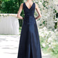 Sophronia A-Line V-neck Floor-Length Taffeta Mother of the Bride Dress With Ruffle Beading DL126P0014807