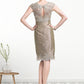 Clarissa Sheath/Column Scoop Neck Knee-Length Taffeta Mother of the Bride Dress DL126P0014808