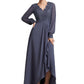 Miley A-Line V-neck Asymmetrical Chiffon Lace Mother of the Bride Dress DL126P0014809