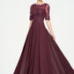 Regina A-Line Scoop Neck Floor-Length Chiffon Lace Mother of the Bride Dress With Beading Sequins DL126P0014810