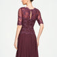 Regina A-Line Scoop Neck Floor-Length Chiffon Lace Mother of the Bride Dress With Beading Sequins DL126P0014810