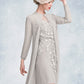 Kaylah Sheath/Column Scoop Neck Knee-Length Chiffon Lace Mother of the Bride Dress With Beading Sequins DL126P0014811