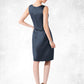 Quinn Sheath/Column Scoop Neck Knee-Length Satin Mother of the Bride Dress DL126P0014812