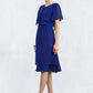 Destiny A-Line Scoop Neck Knee-Length Chiffon Mother of the Bride Dress With Cascading Ruffles DL126P0014813